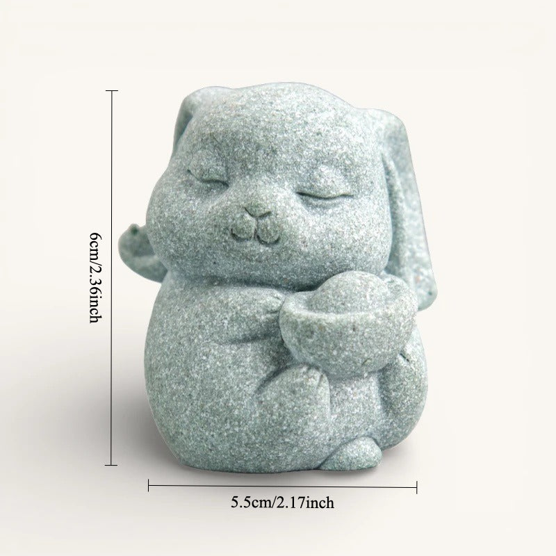 Abundance & Flow Zen Stone Sculpture – Fortune Rabbit