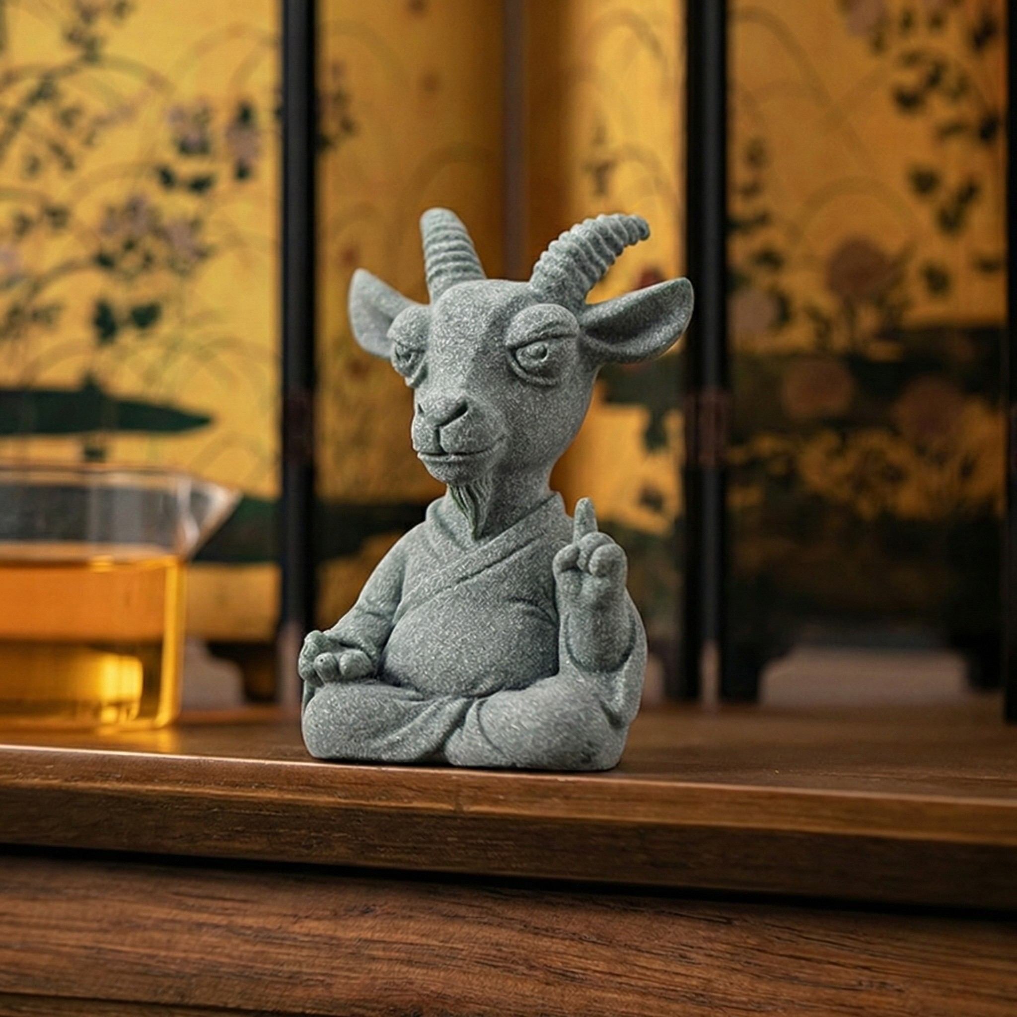 Peace & Stillness Zen Stone Sculpture – Goat (Harmony)