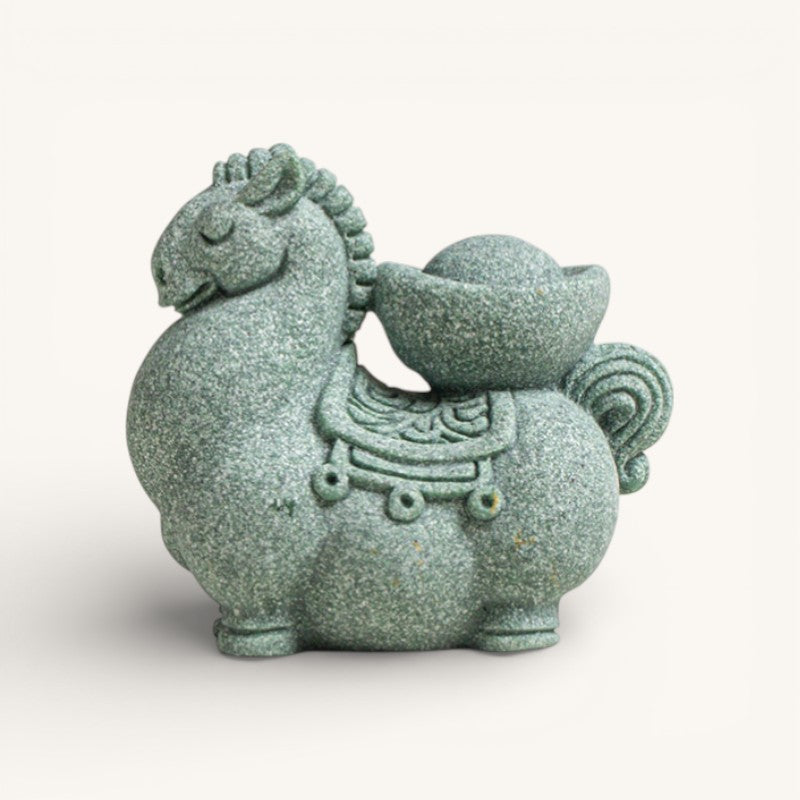 Abundance & Flow Zen Stone Sculpture – Fortune Horse