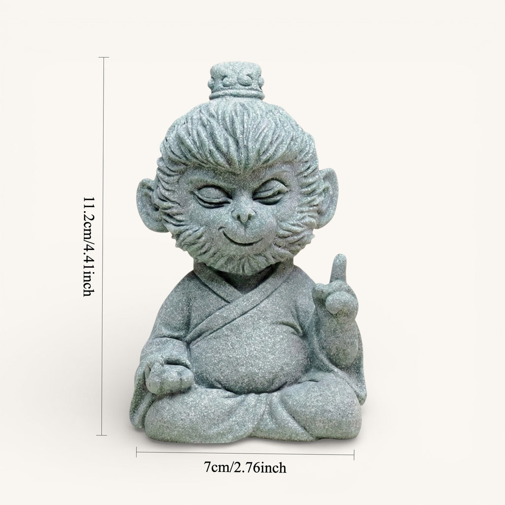 Clarity & Presence Zen Stone Sculpture – Monkey (Curiosity)